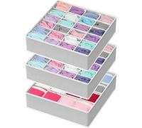 Simple Houseware Organisateur de tiroir de Placard pour vêtements, Chaussettes et sous-vêtements, Paquet de 3, Gris