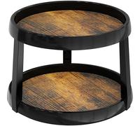 Simple Houseware Plateau tournant à 2 Niveaux Lazy Susan - Organiseur Multifonction - Marron Rustique