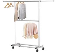 Simple Houseware Portant à vêtements à Double Tige, Gris