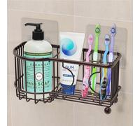 SIMPLE HOUSEWARE Porte-Brosse à Dents Mural adhésif pour Salle de Bain avec 2 Crochets Autocollants adhésifs, 6 emplacements, Bronze