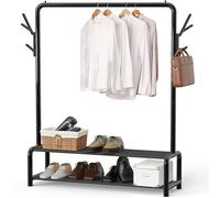 Simple Houseware Porte-vêtements avec étagères de Rangement et Crochets de Suspension pour Manteaux/Chapeaux