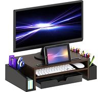 Simple Houseware Support pour Moniteur de Bureau avec Plateau de Rangement réglable, Expresso