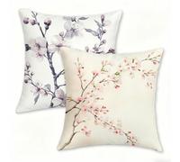 Simple Housse de Coussin 30x30 Lot de 2 Taie Oreiller en Velours Doux Carré Housse de Coussin Décoratif avec Fermeture éclair Invisible, Fleur Coussins Canapé pour Canapé, Salon, Extérieur 0n-421