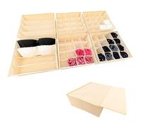SIMPLE JOY® PAX100 Lot de 6 organisateurs pour armoire PAX - Ajustement parfait - Fond stable - Système de rangement de tiroirs pour chaussettes, sous-vêtements, cravates - Beige