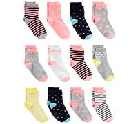 Simple Joys by Carter's 12-Pack Crew Infant-and-Toddler-Socks, Multicolore/Points/Rayures, 4-5 Ans (Lot de 12) Unisex