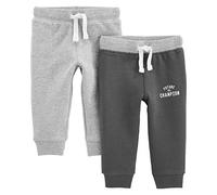 Simple Joys by Carter's 2-Pack Athletic Knit Jogger Pants Pantalons, Gris Clair Chiné/Gris Foncé, 18 Mois (Lot de 2) Bébé garçon