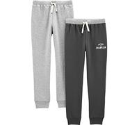 Simple Joys by Carter's 2-Pack Athletic Knit Jogger Pants Pantalons, Gris Clair Chiné/Gris Foncé, 6-9 Mois (Lot de 2) Bébé garçon