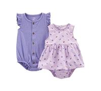 Simple Joys by Carter's 2-Pack Sleeveless Rompers Barboteuse, Violet Berries/Améthyste, 18 Mois (Lot de 2) Bébé Fille