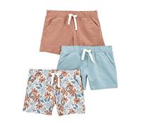 Simple Joys by Carter's 3-Pack Knit Shorts, Blanc Fleuri/Bleu Clair/Brun Clair Points, 6 Ans (Lot de 3) Fille