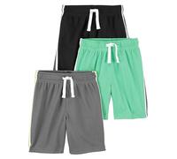 Simple Joys by Carter's 3-Pack Mesh Infant-and-Toddler-Shorts, Noir/Vert/Gris, 4 Ans (Lot de 3) Bébé garçon