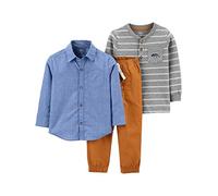 Simple Joys by Carter's 3-Piece Playwear Set Ensemble de Pantalons, Chambray, 18 Mois Bébé garçon