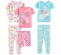 Simple Joys by Carter's 6-Piece Snug Fit Cotton Pajama Set Ensemble de Pijama, Blanc Animaux de la Forêt/Bleu Lapin/Rose Points, 2 Ans (Lot de 3) Fille