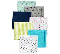 Simple Joys by Carter's 7-Pack Flannel Receiving Blankets Nursery, Bleu/Blanc, Taille Unique (Lot de 7) Mixte Bébé