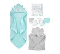 Simple Joys by Carter's Lot de 8 serviettes et gants de toilette unisexes pour bébé, Bleu aqua/gris, taille unique