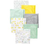 Simple Joys by Carter's Bavoirs d’épaule en mousseline Mixte Bébé, Lot de 7, Gris/Blanc/Vert Menthe, Taille unique