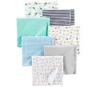 Simple Joys by Carter's Bavoirs d’épaule en mousseline Mixte Bébé, Lot de 7, Vert Menthe/Bleu/Blanc, Taille unique