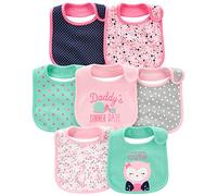 Simple Joys by Carter's 7-Pack Teething Bibs Baby, Rose/Vert Menthe, Taille Unique (Lot de 7) Bébé garçon