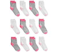 Simple Joys by Carter's 12-Pack Crew Infant-and-Toddler-Socks, Blanc/Gris/Rose, 0-6 Mois (Lot de 12) Unisex