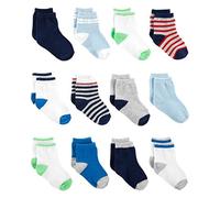 Simple Joys by Carter's Chaussettes Taille Basse Mixte Bébé, 12 Paires, Multicolore/Rayures, 3-12 mois