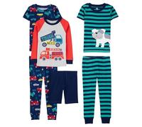 Simple Joys by Carter's Ensemble de Pyjama 6 Pièces en Coton, Coupe Ajustée Garçon, Lot de 3, Multicolore/Camion de Pompiers/Chien/Rayures/Voitures, 5 ans