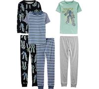 Simple Joys by Carter's Ensemble de Pyjama 6 pièces en Coton pour garçon, Multicolore/Rayures/transformateurs, 7