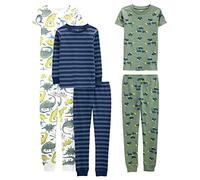 Simple Joys by Carter's 6-Piece Snug Fit Cotton Pajama Set Ensemble de Pijama, Bleu/Vert/Dinosaure, 6 Ans (Lot de 3) Garçon