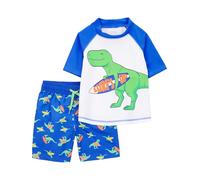 Simple Joys by Carter's Ensemble maillot de bain et rashguard pour tout-petits et bébés garçons, Dinosaure bleu et blanc, 3 ans
