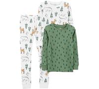 Simple Joys by Carter's Ensemble Pyjama 3 pièces en Coton pour bébé, Pin Vert/forêt Blanche, 6-9 Mois