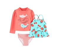 Simple Joys by Carter's Ensemble rashguard 3 pièces pour fille, orange Sea Life/Red Fruit/Stripe, 4T, Orange Sea Life/Red Fruit/Stripe, 4 ans