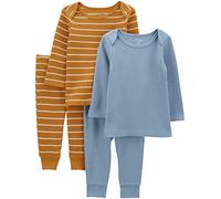 Simple Joys by Carter's Ensemble Texturé 4 Pièces Mixte Bébé, Lot de 2, Or/Bleu, 6-9 mois