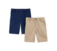 Simple Joys by Carter's Flat Front Shorts, Pack of 2, Bleu Marine/Brun Kaki Clair, 5-6 Ans (Lot de 2) Garçon