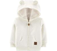 Simple Joys by Carter's Hooded Sweater Jacket with Sherpa Lining Blouson de Polyester molletonné, Avoine, 12 Mois Mixte Bébé