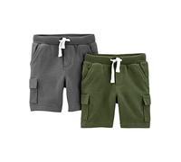 Simple Joys by Carter's Knit Cargo Shorts, Pack of 2, Vert Olive/Gris, 5-6 Ans (Lot de 2) Garçon