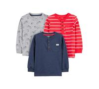 Simple Joys by Carter's Long-Sleeve Shirts, Pack of 3, Bleu Marine Chiné/Gris Chiens/Rouge Double Rayure, 3 Ans (Lot de 3) Bébé garçon