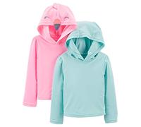 Simple Joys by Carter's Lot de 2 Rashguards pour bébés et Tout-Petits Filles, Bleu Aqua/Rose, 12 Mois