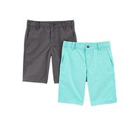 Simple Joys by Carter's Lot de 2 Shorts à Devant Plat pour garçon, Gris/Vert Menthe, 5 Ans