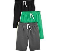 Simple Joys by Carter's Lot de 3 shorts en maille pour garçon ,Black/Green/Gray,US 4T (EU 104-110)