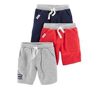 Simple Joys by Carter's Lot de 3 shorts en tricot pour bébé garçon, Rouge/gris/bleu marine, 5 ans