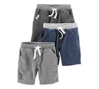 Simple Joys by Carter's Lot de 3 shorts en tricot pour bébés, tout-petits et garçons, Bleu marine chiné/anthracite chiné/gris, 3-6 mois