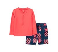 Simple Joys by Carter's Maillot de bain, haut de natation et short de bain Bébé Garçon, Bleu Marine Ananas/Orange Corail, 12 mois