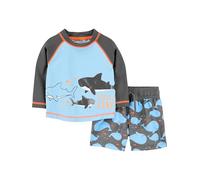 Simple Joys by Carter's Maillot de bain, haut de natation et short de bain Garçon, Bleu Ciel Baleines/Noir, 4 ans