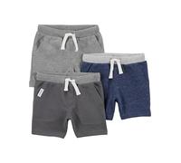 Simple Joys by Carter's Multi-Pack Knit Shorts, Bleu Marine Chiné/Charbon Chiné/Gris, 24 Mois (Lot de 3) Bébé garçon