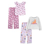 Simple Joys by Carter's Pyjama 4 Pièces En Polyéthylène Fille, Lot de 2, Animal/Yoga, 6 ans