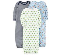 Simple Joys by Carter's Robes de nuit pour bébé garçon (lot de 3), bleu/blanc, 0 Months