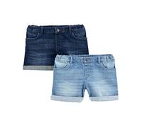 Simple Joys by Carter's Shorts en Jean Bébé Fille, Lot de 2, Bleu Jean Foncé/Jean Clair, 3-6 mois