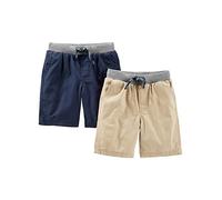 Simple Joys by Carter's Shorts Garçon, Lot de 2, Brun Kaki Clair/Bleu Marine, 4 ans
