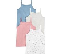 Simple Joys by Carter's Tank Tops, Pack of 4 Chemise Caraco, Blanc Fleuri/Bleu/Gris/Rose, 5-6 Ans (Lot de 4) Garçon
