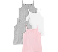 Simple Joys by Carter's Tank Tops, Pack of 4 Débardeur bébé et Tout-Petit, Blanc/Gris Chiné/Rose Clair, 4 Ans (Lot de 4) Garçon