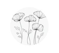 Simple Line Aimants ronds magnétiques pour réfrigérateur avec 4 fleurs de coquelicot pour cuisine avec magnétisme durable
