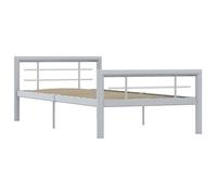 Simple LIT - SOLOMON - Cadre de lit 1 PLACE - sans matelas - gris et blanc métal 90x200 cm FR47